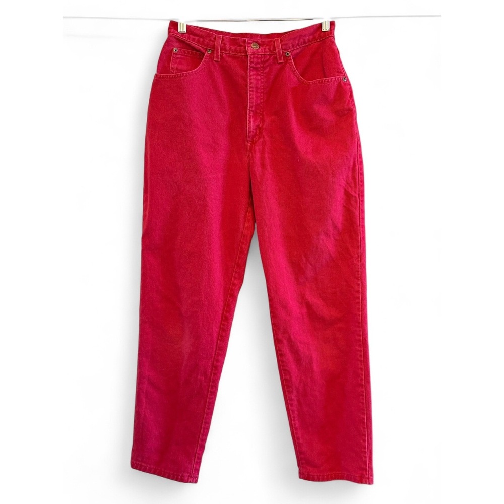 Lands' End Vintage Women's Red High Rise Straight Leg Jeans Denim Pants Size 10